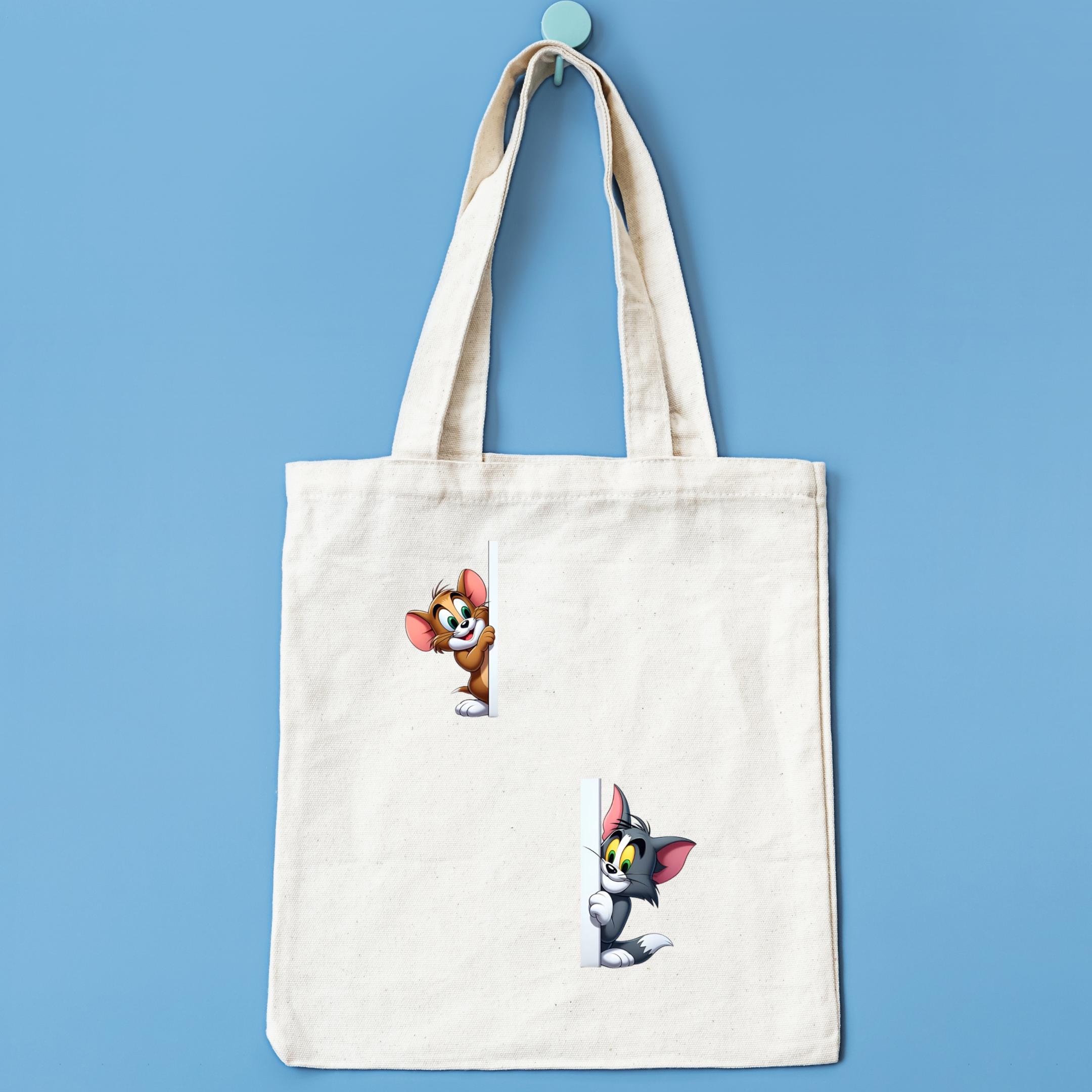 Tom & Jerry Zipper Tote Bag – Unisex Casual Canvas Bag