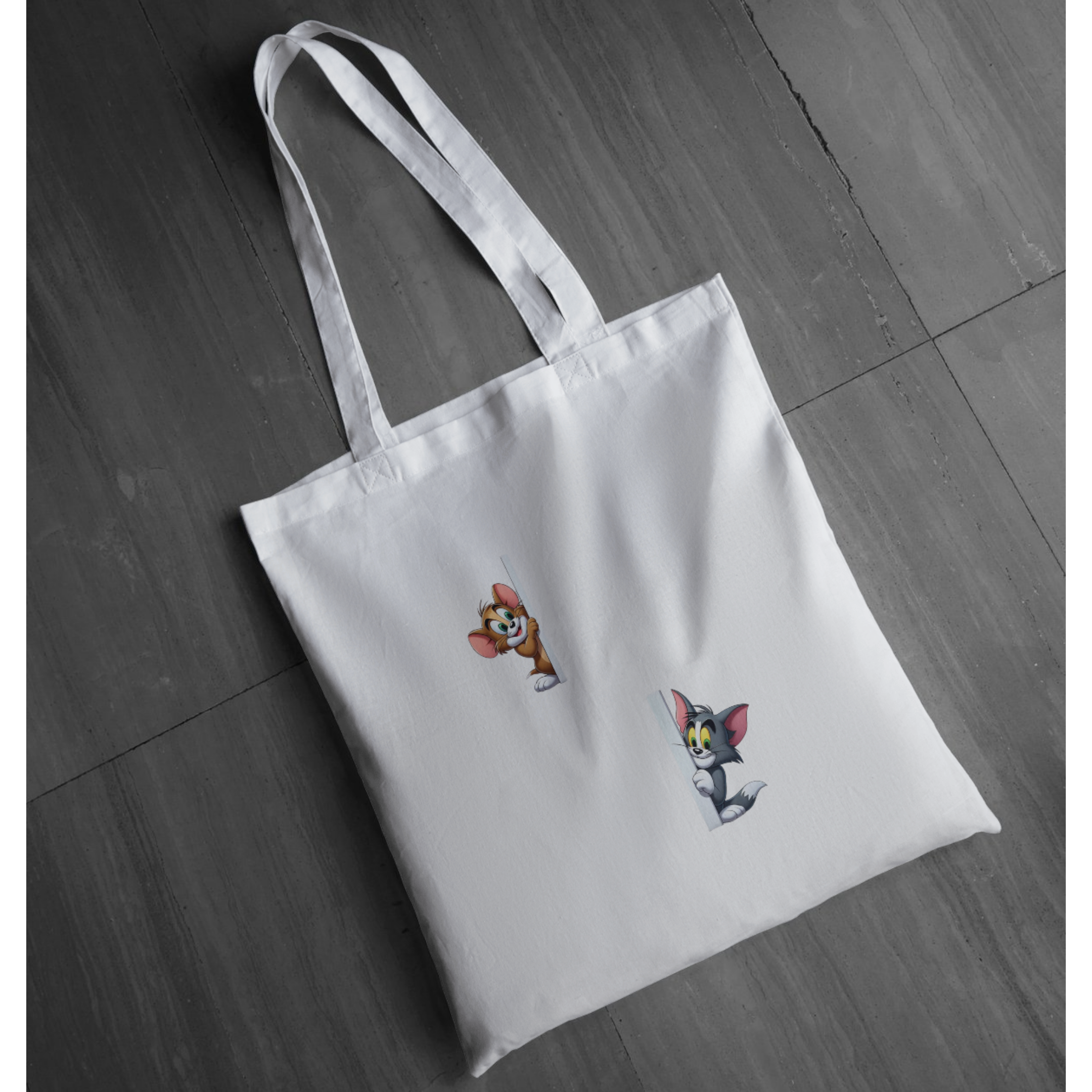 Tom & Jerry Zipper Tote Bag – Unisex Casual Canvas Bag