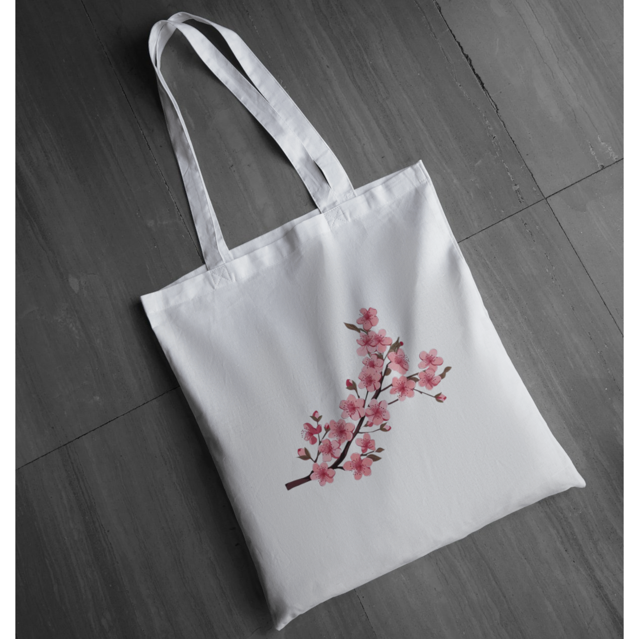 Cherry Blossom Zipper Tote Bag – Elegant & Stylish Canvas Bag