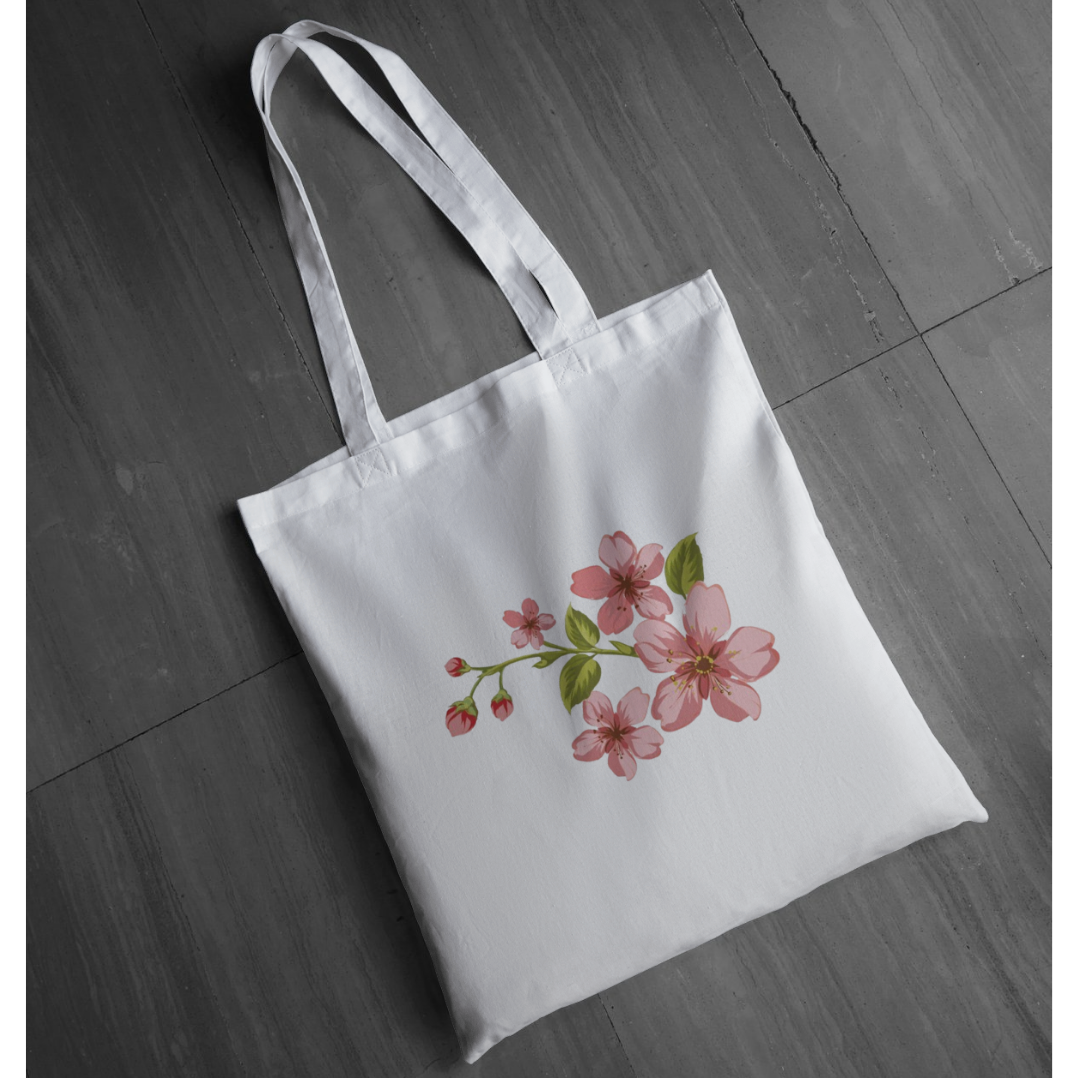 Cherry Blossom Zipper Tote Bag – Elegant & Stylish Canvas Bag