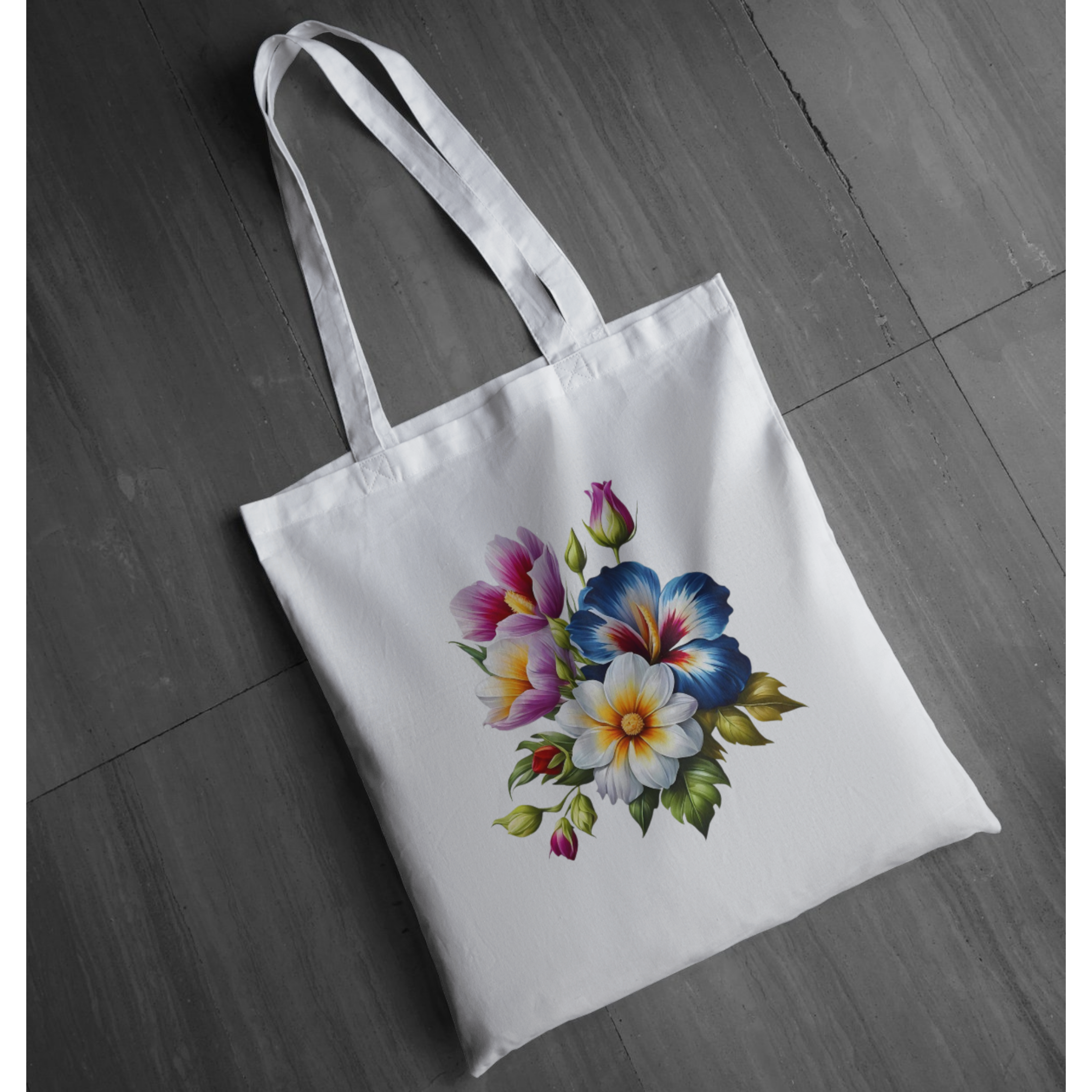 Floral Zipper Tote Bag – Vibrant & Stylish Canvas Bag