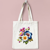 Floral Zipper Tote Bag – Vibrant & Stylish Canvas Bag